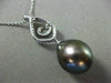 ESTATE .15CT DIAMOND 18KT GOLD AAA TAHITIAN PEARL OPEN FILIGREE FLOATING PENDANT