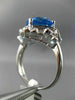 ESTATE 5.50CT DIAMOND & AAA BLUE TOPAZ 14KT WHITE GOLD FILIGREE FLOWER FUN RING