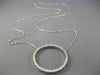 ESTATE LARGE .25CT DIAMOND 14KT WHITE GOLD CLASSIC CIRCLE OF LIFE LOVE NECKLACE