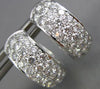 ESTATE WIDE .37CT DIAMOND 18KT WHITE GOLD 3D CLASSIC MULTI ROW HUGGIE EARRINGS
