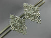 ESTATE LARGE 1.40CT DIAMOND 14K WHITE GOLD 3D GEOMETRIC CLIP ON EARRINGS #26549