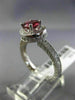 WIDE 1.2CT DIAMOND & AAA PINK TOURMALINE 14K WHITE GOLD FILIGREE ENGAGEMENT RING
