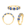 1.70CT DIAMOND & AAA SAPPHIRE 14KT YELLOW GOLD 3D OVAL & ROUND ANNIVERSARY RING