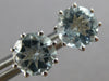 LARGE 2.18CT AAA AQUAMARINE 14KT WHITE GOLD ROUND SOLITAIRE STUD EARRINGS #28140