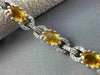 ESTATE 7.10CT DIAMOND & YELLOW SAPPHIRE 14KT WHITE GOLD 3D LOVE TENNIS BRACELET