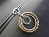 ESTATE LARGE 1.0CT DIAMOND 14K WHITE & ROSE GOLD 3D CIRCLE OF LIFE HOOP EARRINGS