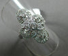 ESTATE WIDE .50CT DIAMOND 14KT WHITE GOLD 3D OPEN FILIGREE 3 STONE FLOWER RING
