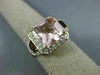 LARGE 4.82CT DIAMOND AAA MORGANITE & GARNET 14K ROSE 3D 3 STONE ENGAGEMENT RING
