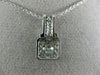ANTIQUE .45CT DIAMOND 14KT WHITE GOLD 3D SQUARE CLUSTER FILIGREE PENDANT #15024