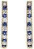 1.33CT DIAMOND & AAA SAPPHIRE 18KT YELLOW GOLD 3D MILGRAIN HANGING EARRINGS
