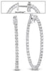 LARGE 2.8CT DIAMOND 14K WHITE GOLD INSIDE OUT SHARED PRONG HOOP HANGING EARRINGS
