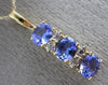 ESTATE 1.06CT DIAMOND & AAA TANZANITE 14KT YELLOW GOLD 3 STONE JOURNEY PENDANT