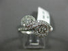 ESTATE WIDE 1.0CT DIAMOND 14KT WHITE GOLD 3D TWO STONE INFINITY LOVE KNOT RING