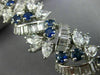 ANTIQUE 28.30CT DIAMOND & AAA SAPPHIRE PLATINUM 3D FLOWER OPEN FILIGREE BRACELET