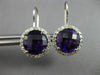 ESTATE LARGE 6.17CT DIAMOND & AMETHYST 14KT WHITE GOLD FILIGREE HANGING EARRINGS