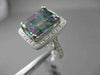 ESTATE 4.76CTW DIAMOND & AAA MYSTIC TOPAZ 14KT WHITE GOLD HALO 3D FILIGREE RING