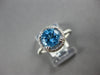 1.97CT DIAMOND & AAA BLUE TOPAZ 14KT WHITE GOLD 3D ROUND HALO ENGAGEMENT RING