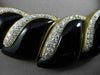 ESTATE WIDE 20CT DIAMOND & ONYX 18KT TWO TONE GOLD GRADUATING CHOKER NECKLACE
