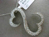 ESTATE LARGE 1.36CT DIAMOND 14K WHITE GOLD 3D DOUBLE HEART SEMI INFINITY PENDANT