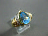 ESTATE WIDE 1.65CT DIAMOND & LONDON BLUE TOPAZ 14KT TWO TONE GOLD PEAR RING 1501