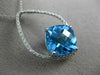 ESTATE X LARGE 8.41CT DIAMOND & AAA BLUE TOPAZ 14KT WHITE GOLD FLOATING PENDANT