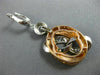 ESTATE LARGE .50CT DIAMOND 14KT WHITE & ROSE GOLD 3D LOVE KNOT HANGING EARRINGS