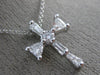 ESTATE .55CT TRILLION & BAGUETTE DIAMOND 14KT WHITE GOLD 3D CROSS PENDANT #25911