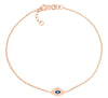 ESTATE SOLID 14KT ROSE GOLD 3D EVIL EYE LUCKY FUN ADJUSTABLE BRACELET