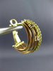 ESTATE WIDE .24CT FANCY YELLOW & PINK DIAMOND 18KT 2 TONE GOLD UMBRELLA EARRINGS