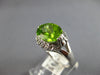 LARGE 2.85CT DIAMOND & AAA PERIDOT 14KT WHITE GOLD OVAL & ROUND FRIENDSHIP RING