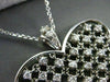 ANTIQUE EXTRA LARGE 1..50CT DIAMOND 14KT WHITE GOLD FLOATING HEART PENDANT #844