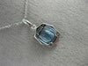 1.70CT DIAMOND & AAA BLUE TOPAZ 14KT WHITE GOLD RECTANGULAR HALO ETOILE PENDANT