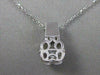 ANTIQUE .48CTW DIAMOND SOLITARE 14KT WHITE GOLD SLIDE PENDANT + CHAIN VVS #15021