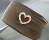 ESTATE .11CT DIAMOND 18K ROSE GOLD 3D HEART MESH STAINLESS STEEL BANGLE BRACELET
