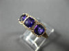 ESTATE WIDE 1.48CT DIAMOND & AAA AMETHYST 14K ROSE GOLD PAST PRESENT FUTURE RING