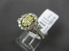 ESTATE 1.82CT FANCY YELLOW DIAMOND 18K TWO TONE GOLD 3D FILIGREE ENGAGEMENT RING