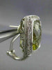 ESTATE MASSIVE 16.35CT DIAMOND GREEN AMETHYST 14K WHITE GOLD 3D CLIP ON EARRINGS