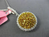 ESTATE LARGE 1.27CT WHITE & FANCY YELLOW DIAMOND 18K 2 TONE GOLD CLUSTER PENDANT