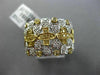 ESTATE LARGE .61CT WHITE & FANCY YELLOW DIAMOND 18K 2 TONE GOLD CROSS HEART RING