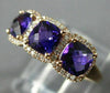 ESTATE WIDE 1.48CT DIAMOND & AAA AMETHYST 14K ROSE GOLD PAST PRESENT FUTURE RING