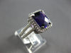 LARGE 4.95CT DIAMOND & AAA AMETHYST 14KT WHITE GOLD SQUARE HALO ENGAGEMENT RING