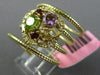 LARGE 2.40CT DIAMOND & AAA MULTI GEM 14KT YELLOW GOLD FLEXIBLE FLOWER SNAKE RING