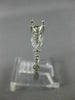 ESTATE .14CT DIAMOND 14KT WHITE GOLD 3D FLOWER LEAF SEMI MOUNT ENGAGEMENT RING