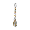 .75CT WHITE & FANCY YELLOW DIAMOND 18K 2 TONE GOLD PRINCESS ROUND SQUARE PENDANT