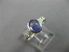 ESTATE .82CT DIAMOND & AAA CABOCHON TANZANITE 18KT WHITE GOLD 3D ENGAGEMENT RING