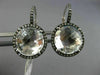 ESTATE MASSIVE 7.0CT CZ 14KT WHITE GOLD 3D ROUND HALO LEVERBACK HANGING EARRINGS