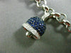 ESTATE LARGE 2.93CT DIAMOND & MULTI GEM 14K WHITE GOLD LUCKY BELL CHARM BRACELET