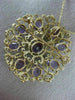 ANTIQUE VICTORIAN 14CT AAA AMETHYST 14KT YELLOW GOLD FLOWER PIN BROOCH #19164