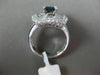 ESTATE LARGE 3.54CT DIAMOND EXTRA FACET SAPPHIRE 18KT WHITE GOLD ENGAGEMENT RING
