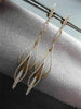 ESTATE LARGE & LONG .69CT DIAMOND 18KT ROSE GOLD 3D MULTI LEAF HANGING EARRINGS